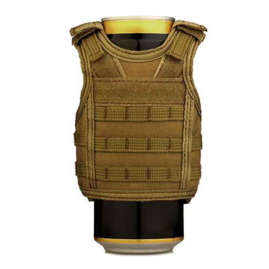 Outdoor Camo Tactical Military Mini Vest Beer Beverage Water Bottle Cup Holder