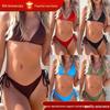 2025 Европейский и американский купальник бикини треугольник со шнуровкой на спине для женщин