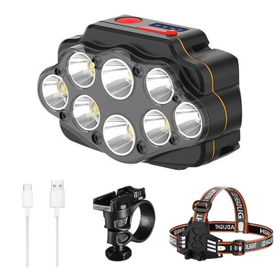 Bicycle Headlight 360 Degrees Adjustable LED Indicator USB Rechargeable Super Bright Lightweight Night Riding Road Mountain Bike Front Lamp