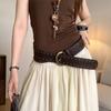 Gothic Leather Waist Belt Y2k Dress Jeans Belt American Women's Rivet Belt  Spicy Girls