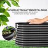 Planter, Metal Flower Planter with Safety Edge and Gloves, Open Bottom, 160W x 80D x 80H cm, Dark Grey