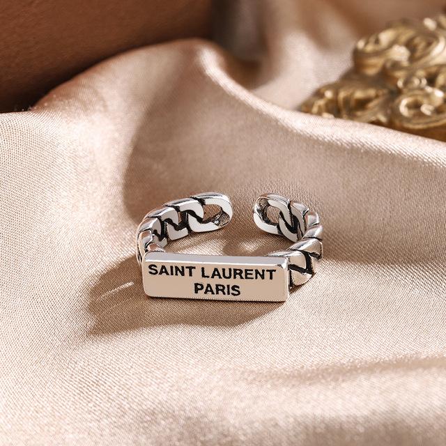 Кольцо с английской буквой, серебряное металлическое кольцо с регулируемым открытием для женщин, креативное кольцо на палец с алфавитом для покера, мужские модные ювелирные изделия