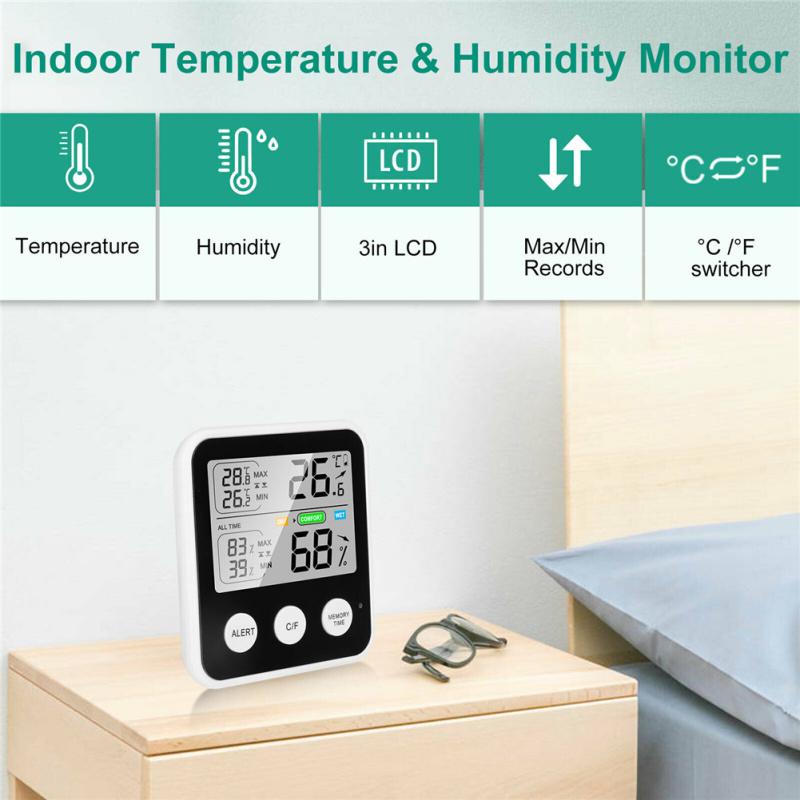 Термометр Высокоточный цифровой ЖК-гигрометр измеритель температуры и влажности для внутреннего и наружного применения