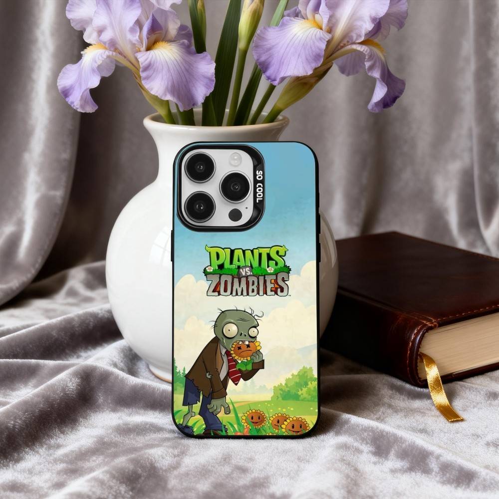Чехол для телефона P-Plants-S VS Z-Zombies-S для iPhone 17, 16, 15, 14, 13, 12, 11 Plus, Pro Max Черный Конфетный серебристый чехол для телефона