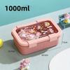 Bento Box Plastic Large Capacity Lunch Box with Soup Bowl and Spoon Children School Picnic Compartment Food Container Gifts