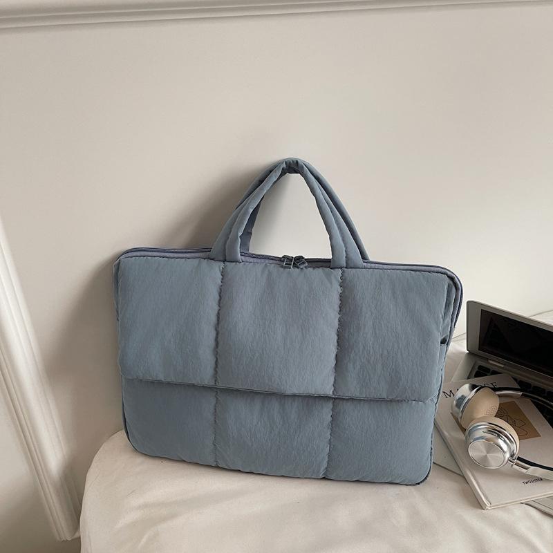 Корейская версия хлопковой сумки для ноутбука большой вместимости, простой повседневной стеганой сумки для одежды, модная трендовая сумка-тоут для работы