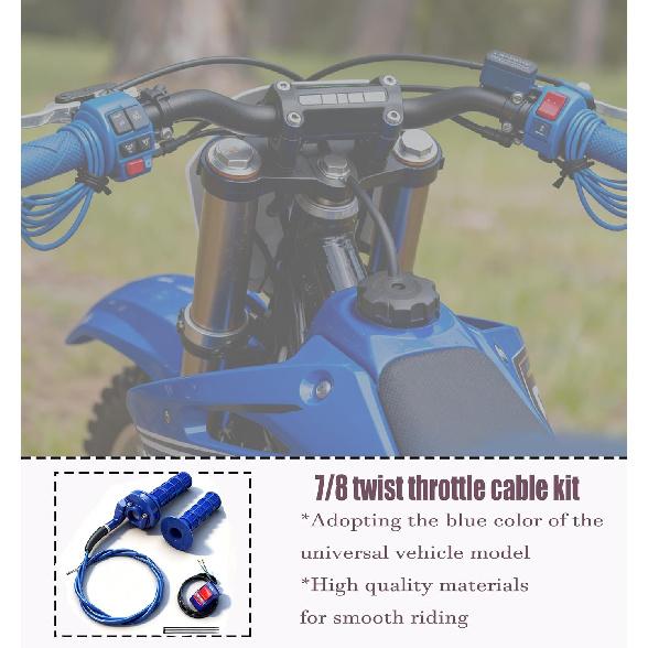 7/8 22Mm Twist Throttle Accelerator Handle Grips For Pit Bike Mini Bike Throttle Cable Kit 4-Stroke Dirt Bike Pocket Bike For 50Cc 90Cc 110Cc