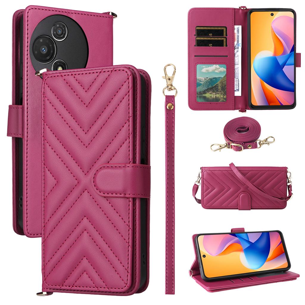 Для TCL 60R 5G/60 5G Чехол-кошелек с плечевым/кистевым ремешком Кожаный чехол для телефона Подставка