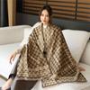 Autumn and Winter New Checkerboard Jacquard Scarf High-end Imitation Cashmere Versatile Shawl Women's Thickened Warm Scarf Dual-purpose