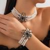 Dark Wind Spider Imitation Pearl Multi-layer Choker Collarbone Chain, Gothic Micro-beaded Necklace for Women