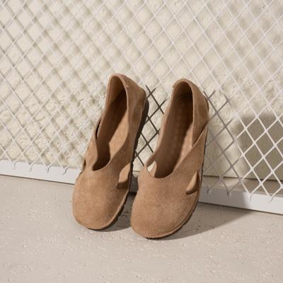 Женские летние сандалии из натуральной кожи ручной работы, новая коллекция, первый слой коровьей кожи, ретро-модель на одной педали, мягкая кожа, мягкая подошва, удобная женская обувь