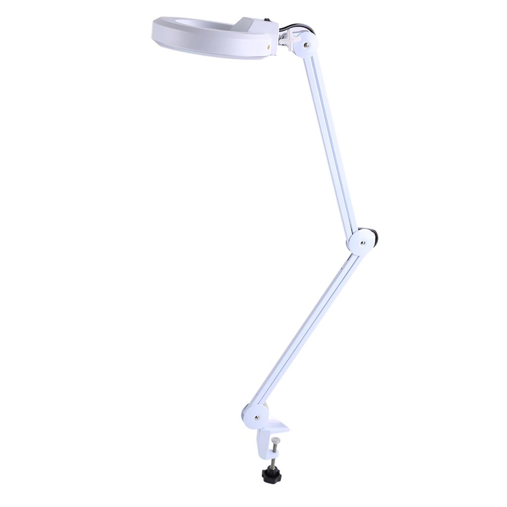 Magnifying Lamp 5 SMD 5 Diopter Magnifier Desk Light White 5X Glass Salon