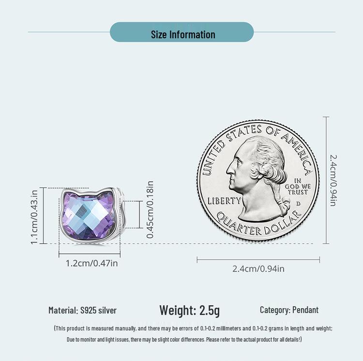 Серебряные бусины Ziyun «Цветной кот» из серебра 925 пробы – Милые питомцы, бусины для браслета «Сделай сам» SCC2469