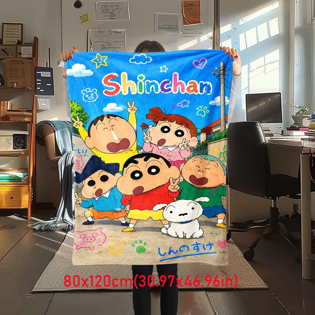 ShinChan Plush Blanket Soft Comfortable All Seasons Perfect Gift Couch Office Nap Outdoor Travel Blanket