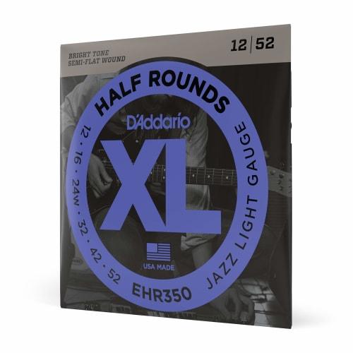 Струны для электрогитары D'Addario 403 из нержавеющей стали, полукруглые, Jazz Light, .012-.052, EHR350