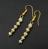 Welo Opal Bead Earrings, 925 Silver & 14k Gold, Ethiopian Gemstone