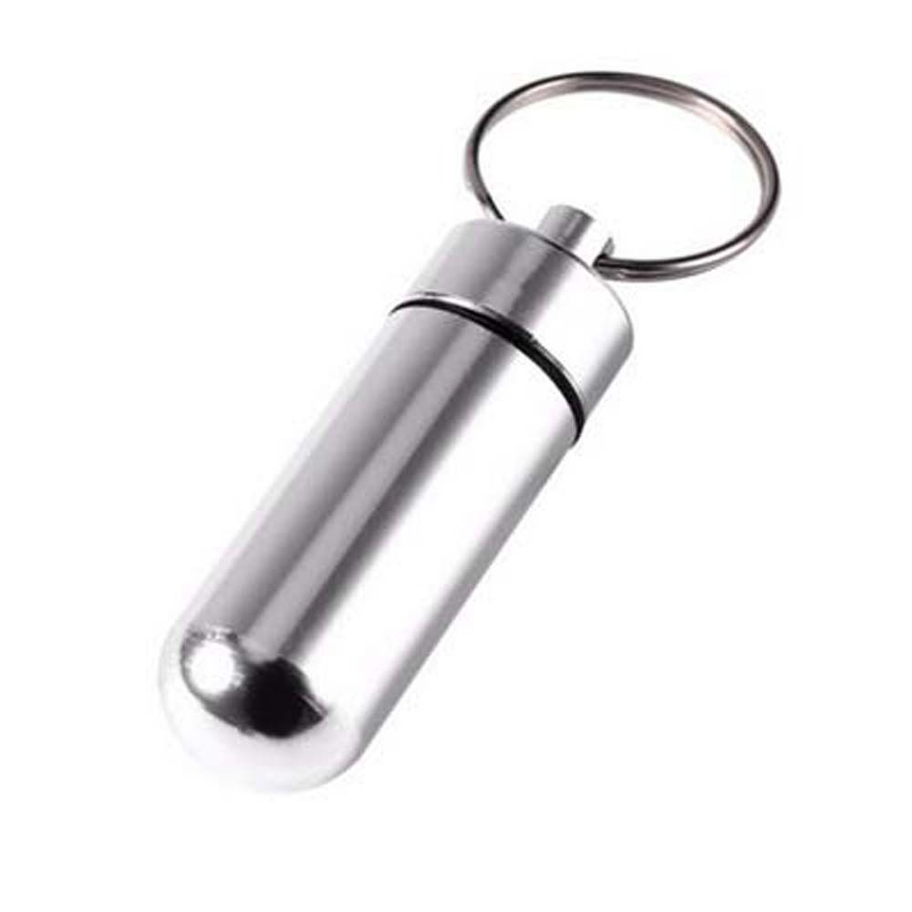 Key Small Chainring Keyring Medicine Aluminum Waterproof Safe Money Holder Pill Box Case Keychain