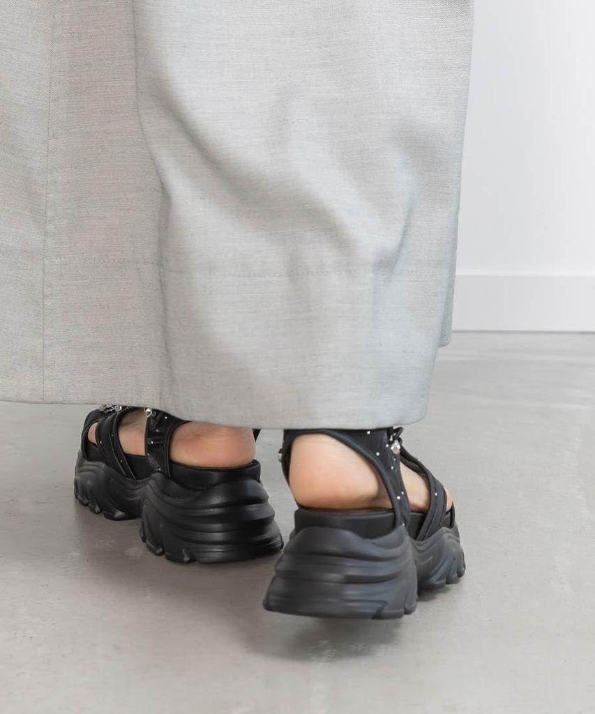 Спортивные сандалии с прозрачными вставками и украшениями PR35183 BLACK S