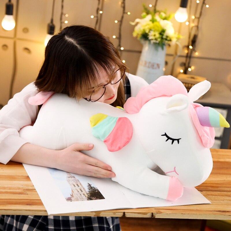 Kawaii Лежащий Единорог Подушка Прекрасные Куклы Мягкие Мягкие Плюшевые Игрушки Хороший Подарок На День Рождения Валентина