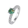 Bague Ringen Женское кольцо с муассанитом и бриллиантом цвета D, 1 карат, свадебное ювелирное изделие из стерлингового серебра 925 пробы, классический дизайн с четырьмя когтями, подарок
