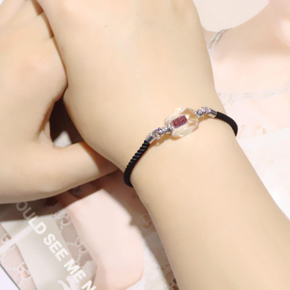 DIY Wishing Bottle Bracelet Multicolor Curve Cube Pendant Gift Vial Cord Bracelet