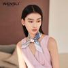 WENSLI Mulan Ci 100% Mulberry Silk Small Square Scarf