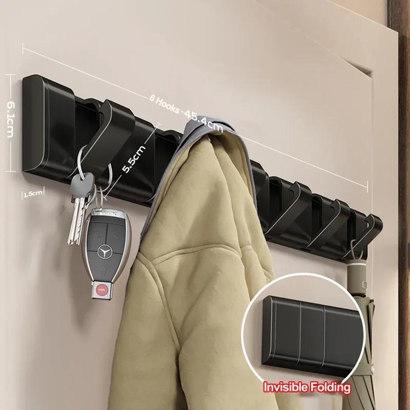 Алюминиевый невидимый складной креативный крючок для переноски сумок, крючок для подвешивания полотенец, складные крючки, настенный крючок, вешалка для одежды, настенное крепление
