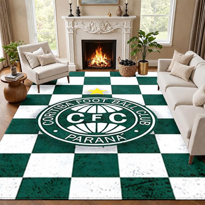 Coritiba FC Carpet Door Mat for Living Room or Bedroom Protective Mat Under Chair Office Decoration Christmas Gift Birthday Present