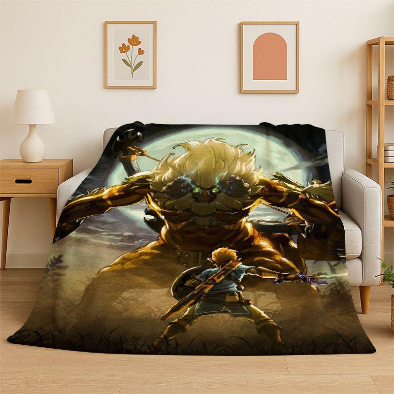 Classic Z-Zelda Cartoon Games Soft Flannel Throw Blanket,Cozy Blanket for Bed,Couch,Sofa,Bedroom,Living Room,Picnic kids Camping
