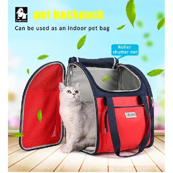 Breathable Foldable Luxury Pet Backpack Truelove TLX1971, Portable Shoulder Travel Carrier Bag for Small Dog Cat Outdoor Trip