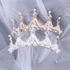 New Children's Handmade Crown Princess High-Grade Crystal Alloy Crown Girl Birthday Performance Headdress