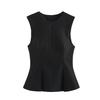 Spring 2025 Women's Elegant Sleeveless Slim Pleated Top