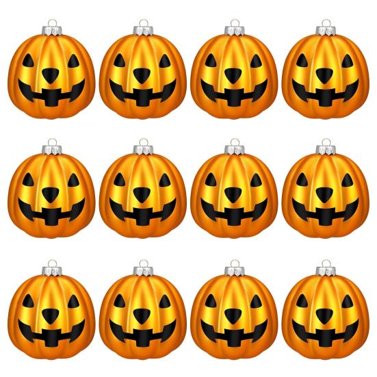 12Pcs Fall Mini Pumpkin Balls Hanging Thanksgiving Pumpkin Ornament Halloween Christmas Tree Decoration Farmhouse Home Party Decor