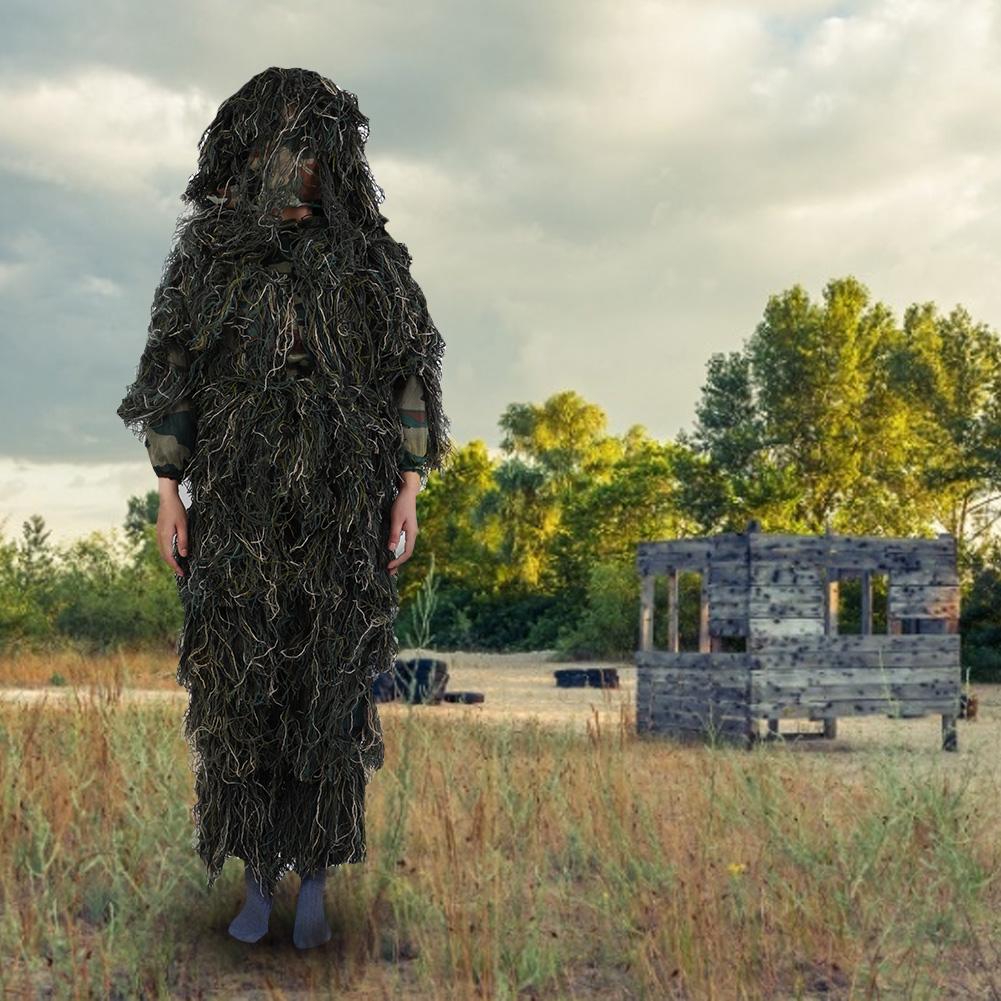 Детская маскировка, детский костюм Ghillie, военная куртка, брюки, шляпа, комплект для охоты
