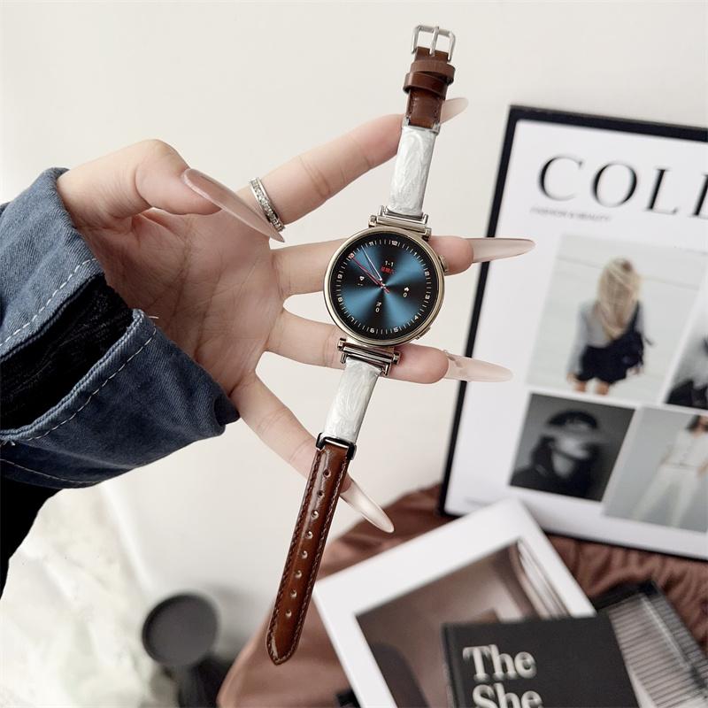 Элегантный кожаный ремешок для 18 мм 20 мм 22 мм huawei watch GT6 41MM xiaomi oppo Тонкий браслет из натуральной кожи для huawei watch Fit Fit2 Fit3 Fit4 ремешок