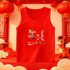 Детский красный хлопковый жилет, зимняя одежда для мальчиков и девочек, без рукавов, наряд на Новый год Крысы