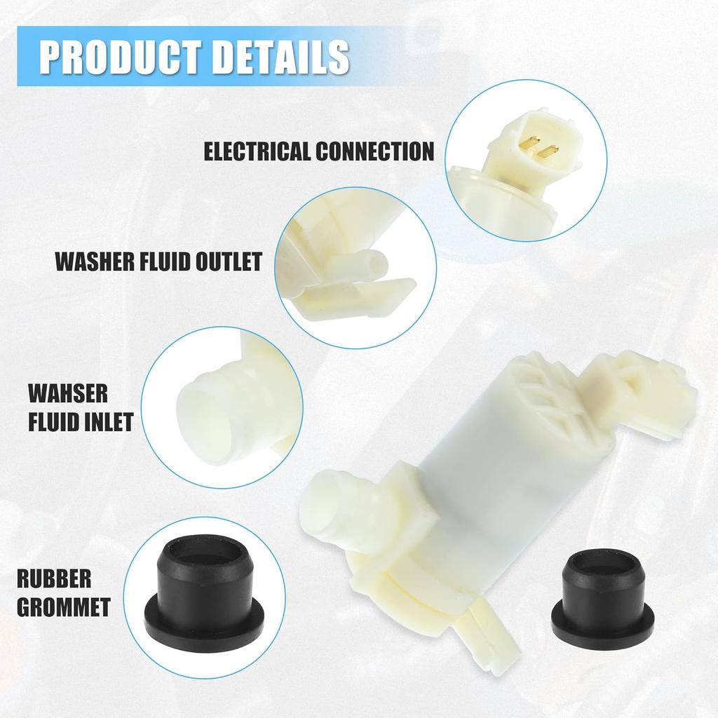 ACROPIX Замена насоса омывателя лобового стекла автомобиля Подходит для NISSAN 350Z 2003-2009 - Упаковка 1 шт. Белый