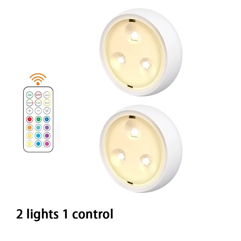 13 Colors Battery Powered LED Wall Light Ceiling Light, LED Light with Remote Control for Bedroom Kitchen Cabinet Light