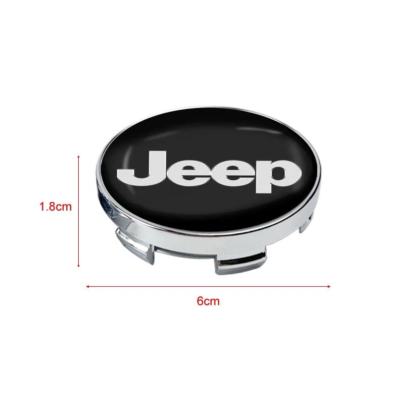 4Pcs 56/60mm Car Wheel Center Hub Cap Car Accessorie for JEEP Wrangler Grand Cherokee JK TJ Compass Renegade Patriot Trail Hawk