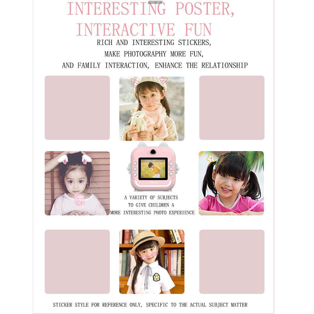 Детская камера с мгновенной печатью, мини-термопринтер, видеоцифровая детская камера для фотографии, развивающие игрушки, подарок