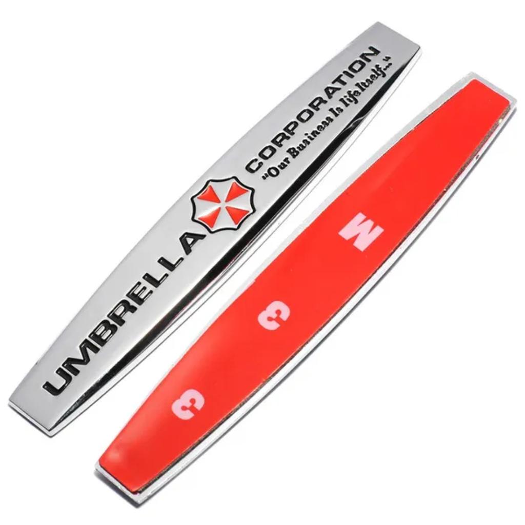 2pcs New 3D Metal UMBRELLA CORPORATION Resident Evil Logo Car Sticker Side Emblem Badge Auto Rear Trunk Decoration Decal Styling