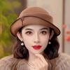Women Winter Party Formal Fedora 100% Wool Felt Hat Lady Chic Cloche Hats Female Fashion Headwear