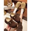 Ван Фань ретро французская платформа все включено Birkenstocks 2025 осень и зима бархатные теплые две хлопковые туфли