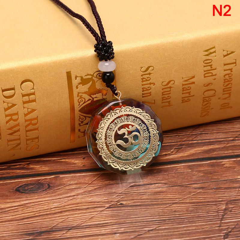 Orgonite Pendant Om Necklace Chakra Healing Energy Meditation Jewelry Handmade