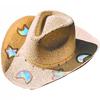 Creative Cowboy Hat Handmade Weave Women Straw Cap Multi-pattern Hollow Design Adjustable New Women's Fashion Sun Hat for Summer