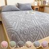 Winter Warm Thermal Velvet Bed Sheets Plush Fabric Mattress Cover Fluffy Milk Velvet Bed Cover Dustproof Non Slip Mattress Protector