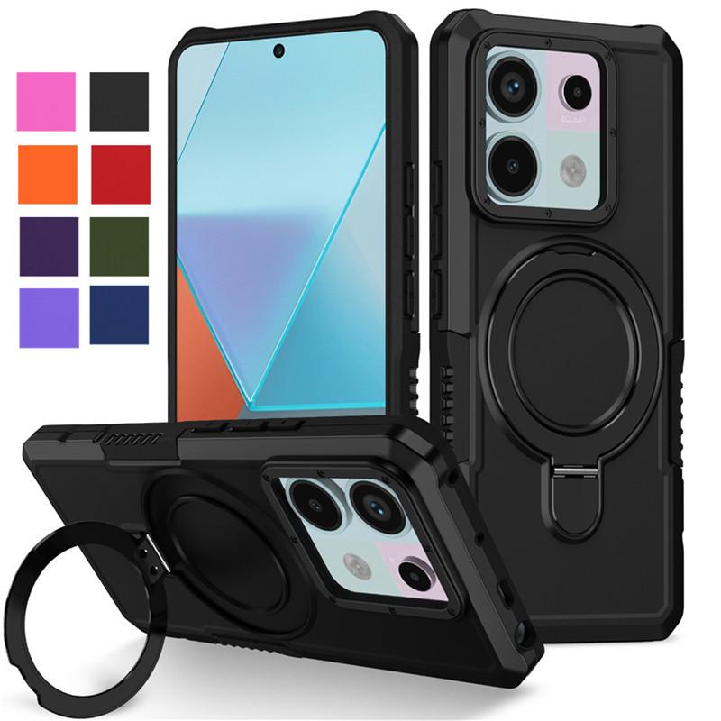 Military Grade Armor Case for Xiaomi Redmi Note 13 Pro 5G Redmi 13C 12C Note 12S 11 10 Pro 10S Cover Stand Holder Shockproof Full Cover