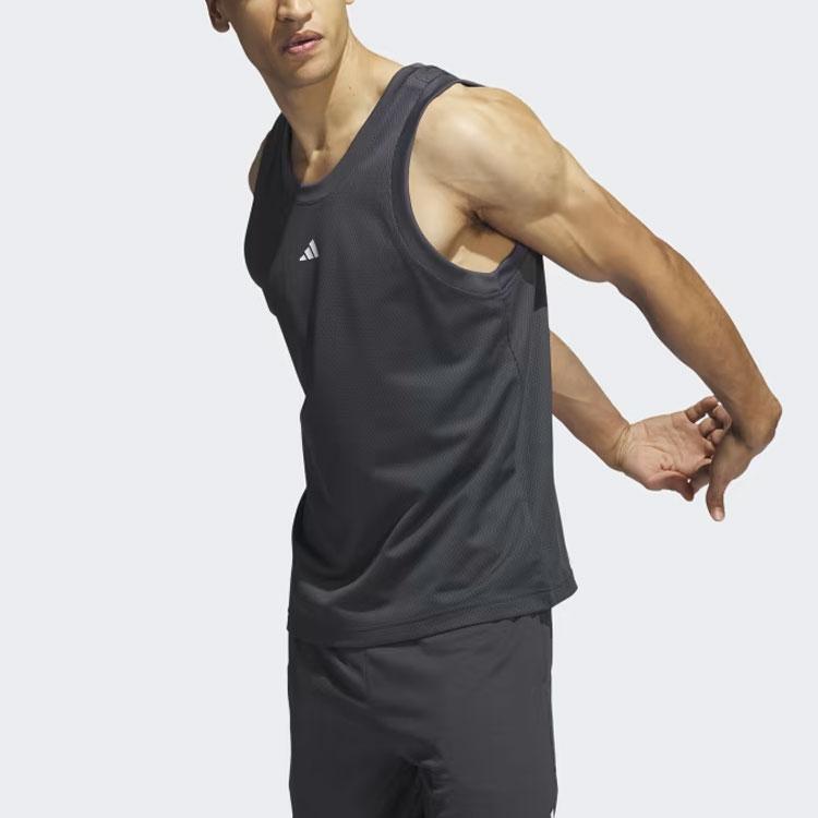 adidas Майка Basketball Legends Solid Logo Training с круглым вырезом без рукавов, мужские топы, черный цвет IL2267