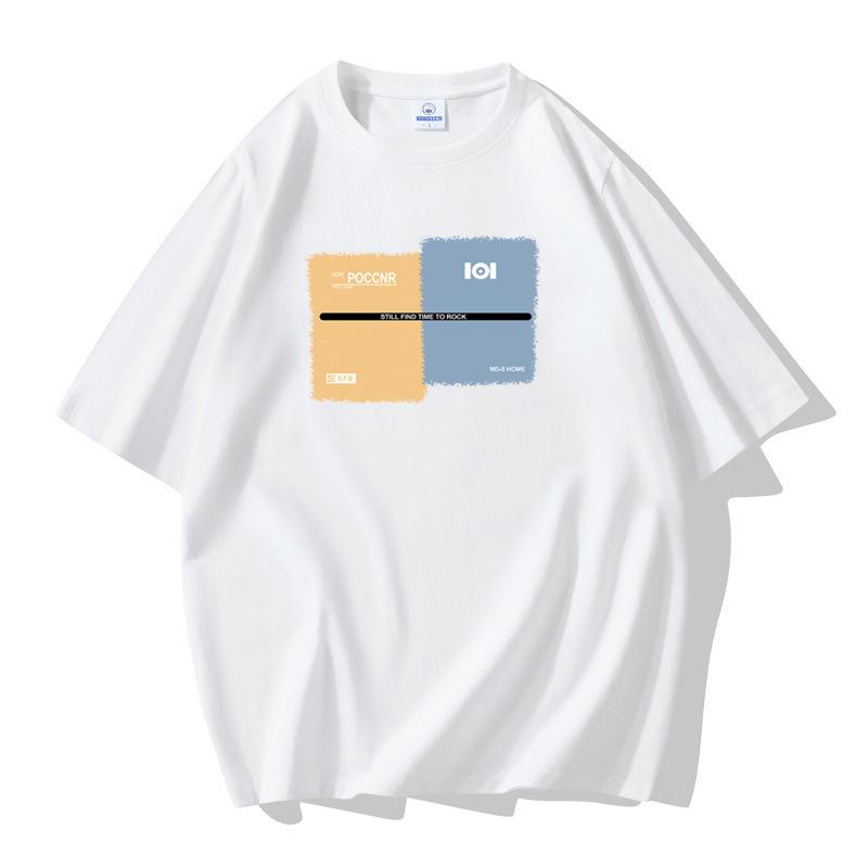 Мужская хлопковая футболка с короткими рукавами, большой размер, свободная футболка