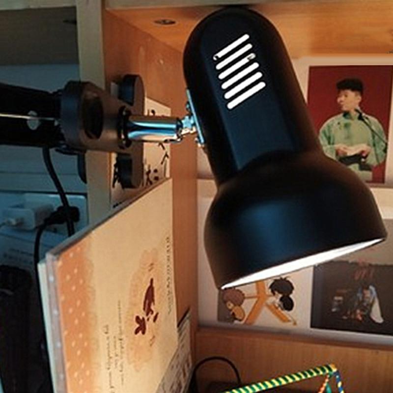 Настольная лампа для чтения с цельнометаллическим абажуром, мини-пристегивающаяся, портативная, гибкая, мини-пристегивающаяся, настольная лампа для учебы, переносная настольная лампа